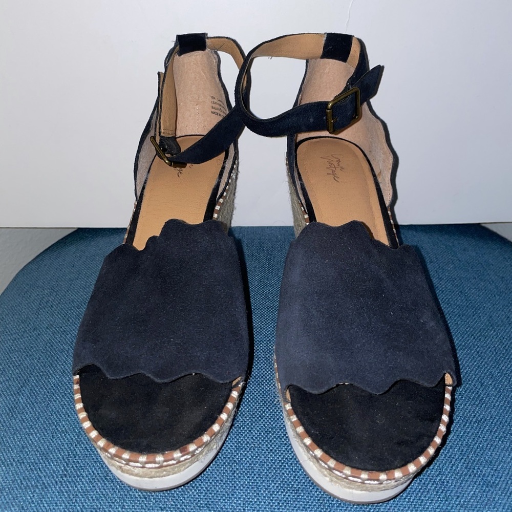 Crown Vintage Black Wedges size 10 - Picture 2 of 6